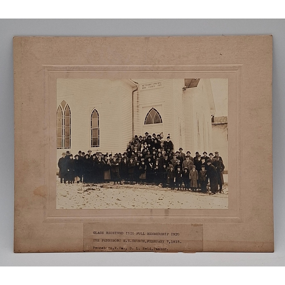 1915 Pennsboro WV Methodist Episcopal Church Membership Class Photo 10x12